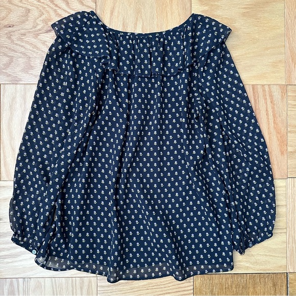 LOFT Rose Ruffle V-neck Blouse - Picture 2 of 8